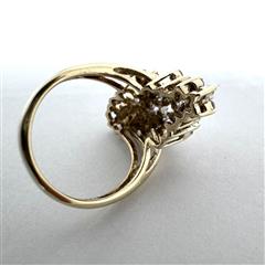 10K 417 Yellow Gold 5.2G 0.53ctw Diamond Cluster Ring Size: 7!